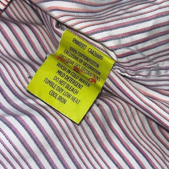 Robert Graham X Mens 3 XL Shirt Cotton Multicolor Striped Flip Cuff Tailored - Picture 8 of 16